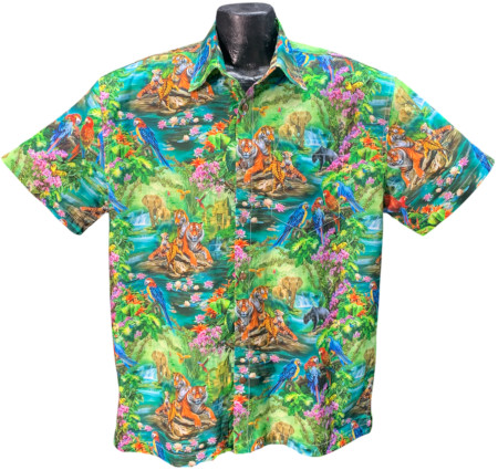 Jungle Paradise Hawaiian Shirt- Made in USA- 100% Cotton